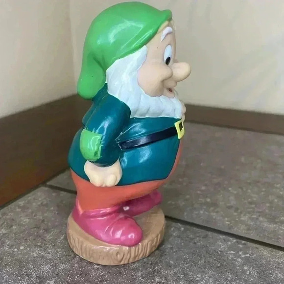 Vintage Disney Snow White & The Seven Dwarfs HAPPY Rubber Collectible - Picture 4 of 8